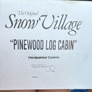 Department 56 Snow Village Pinewood Log Cabin Decor